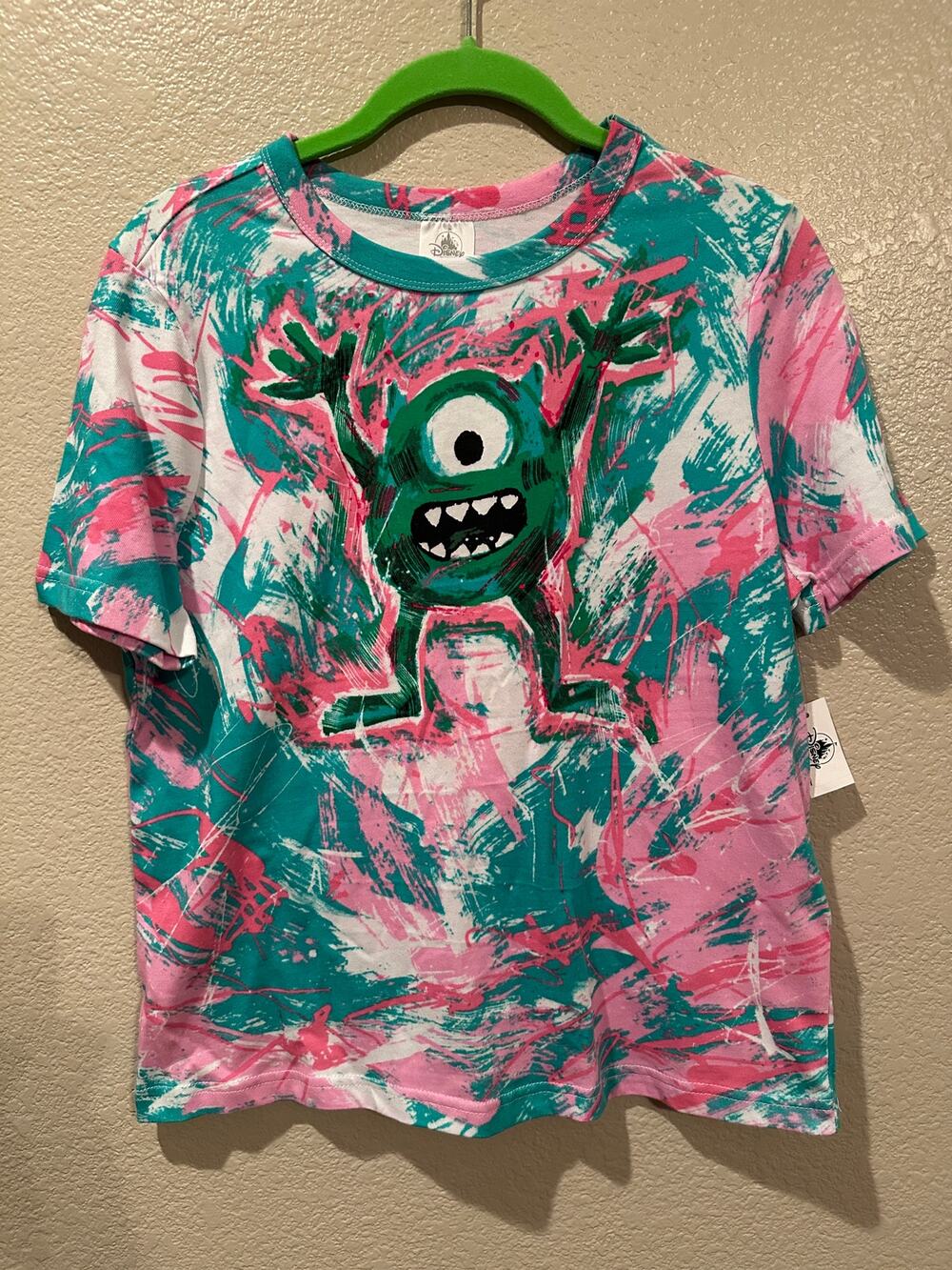 NWT Disney Parks Pixar Monsters Inc Mike Wazowski Abstract Art Kids XL Adult S/M